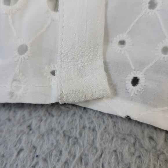 Knox Rose Maxi Dress Wedding Button Front Laced Open Work Embroidered 2X White - Picture 4 of 16